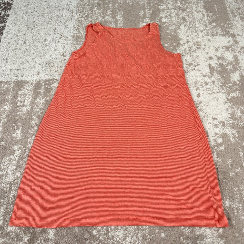 Eileen Fisher Linen Jersey Striped Tank Dress Womens Large Summer Beach